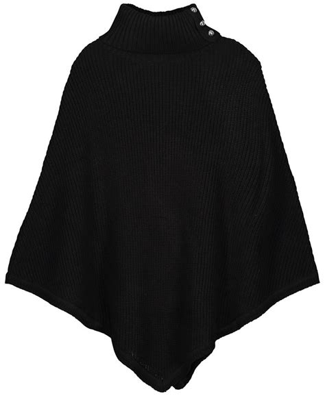 Michael Michael Kors Turtleneck Shaker Stitch Poncho Sweater